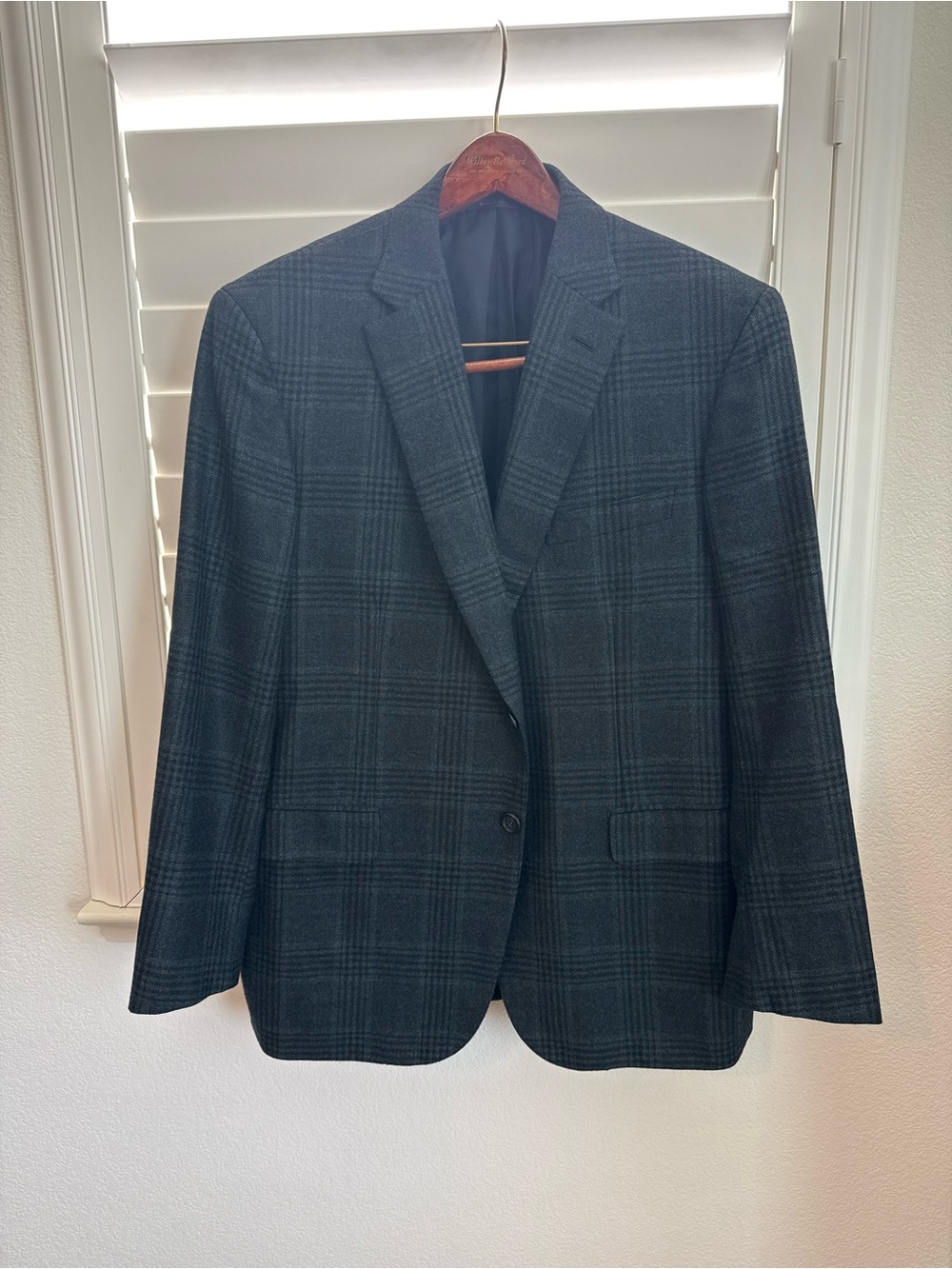 Brioni Blue Glen Plaid Wool Sport Coat